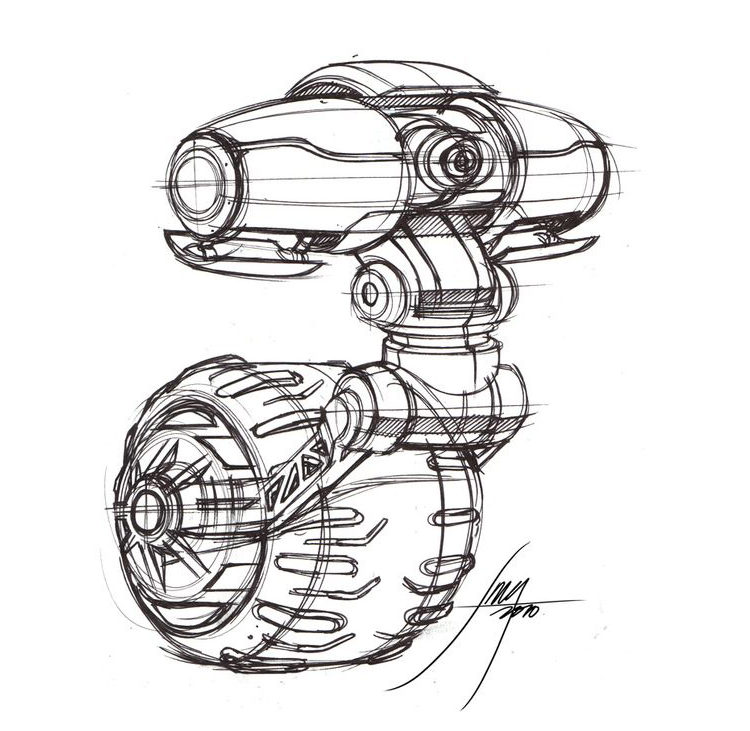 Dibujo de robot realizado por Spencer Nugent