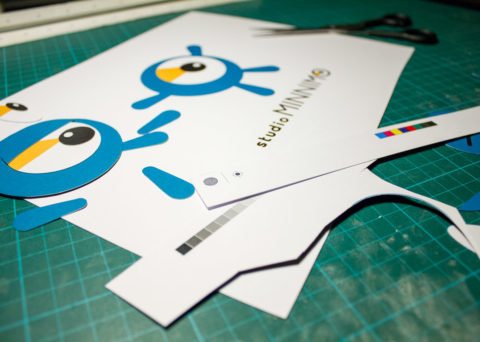 Cut-out character assembly and logo