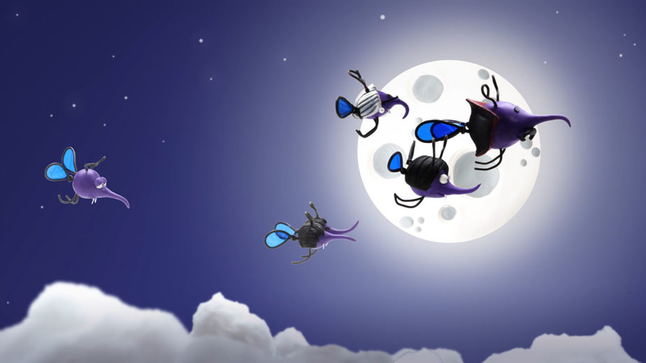 Agapito - Plano 12 - Mosquitos volando en una noche de luna llena