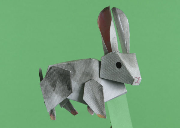Conejo de papel pintado con acuarela